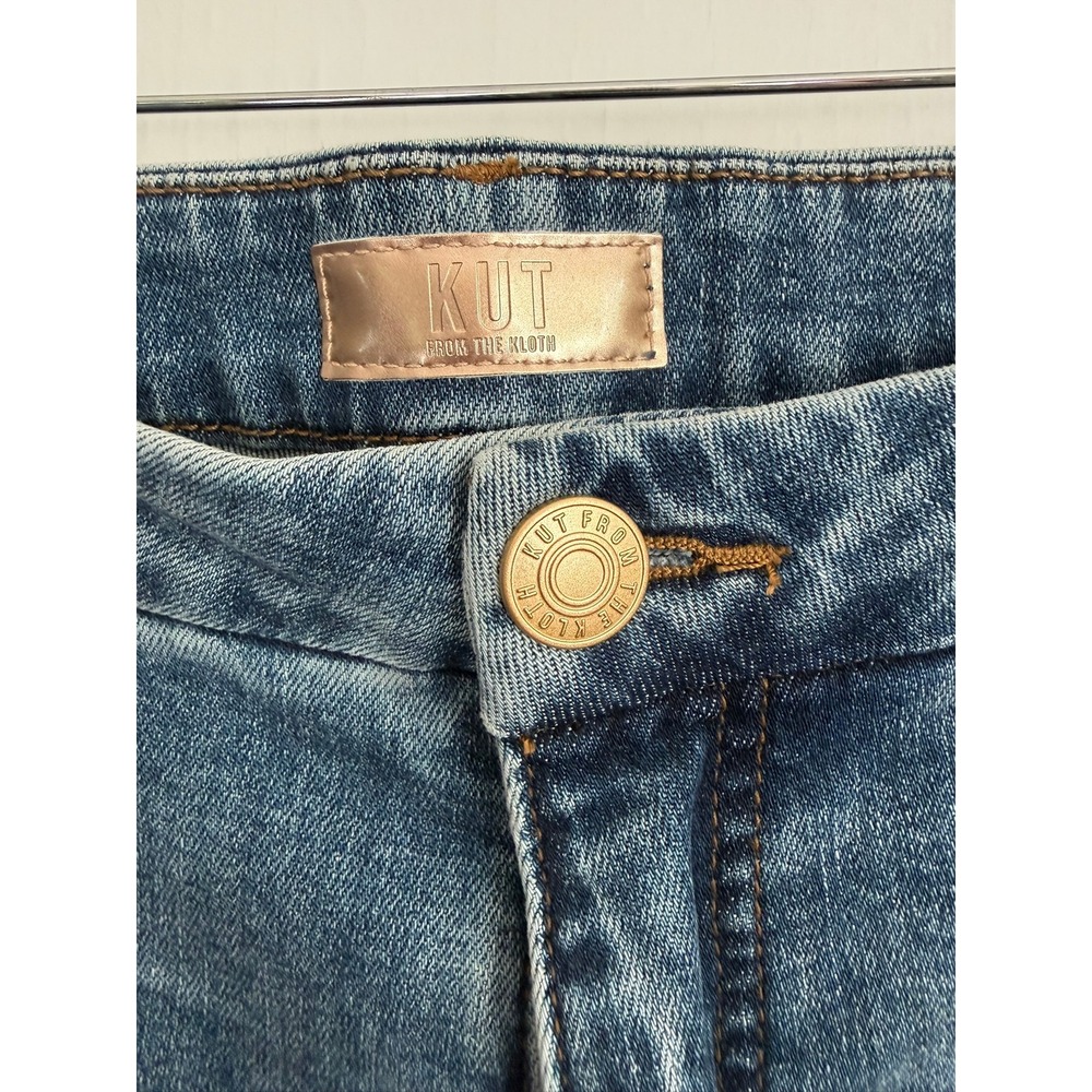 KUT from the Kloth Jeans Women 16 Wide Leg Raw Hem Medium Wash Denim - Picture 3 of 4